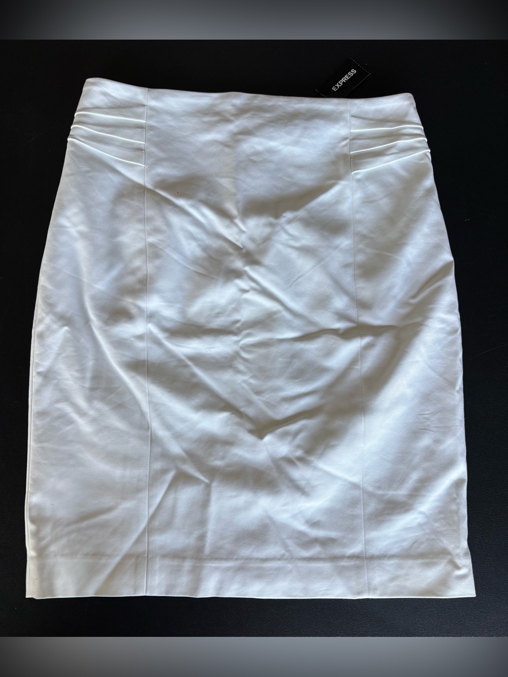 Express White Pencil Skirt with Subtle Ruching